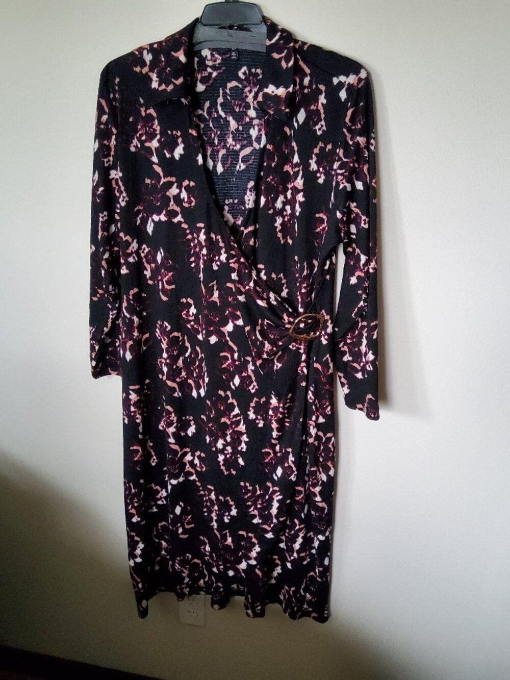 Black Floral Wrap Midi dress Plus size 2X